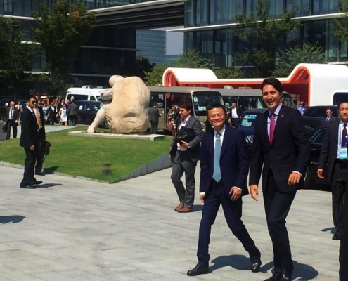 Jack Ma from Alibaba Welcomes Prime Minister Trudeau